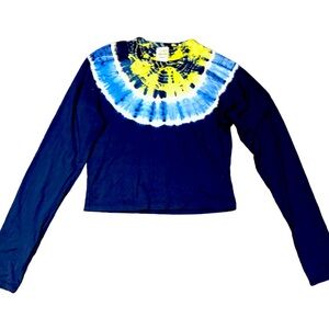 Neon green/ yellow, Lucky Brand crop top, rash guard M